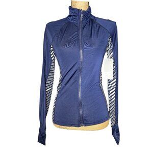 NWT Poof! Work It Blue Women's zip-up  Athletic jacket in size M